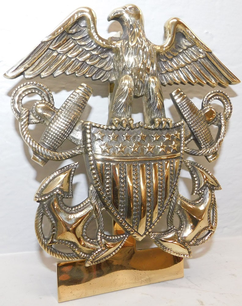 Cast Brass U.S. Navy Cap Badge Door Knocker (1 of 3)