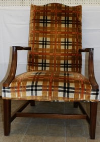 Mahogany & Upholstered Library Chair