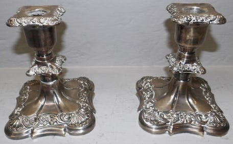 Pair of Silverplated Candlesticks