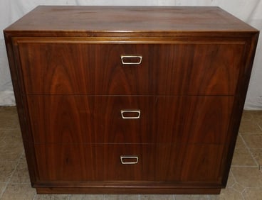 Mid Century Modern Three Drawer Teak Wood Chest