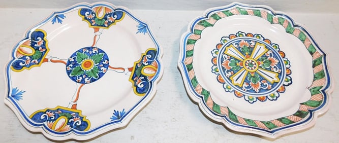 Two Polychrome Decorated Plates