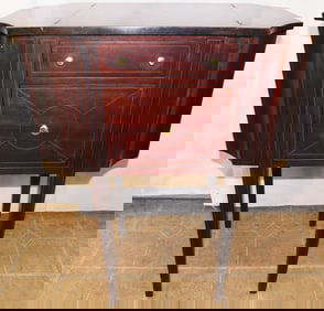 Antique Mahogany Inlaid Martha Washington Sewing Stand