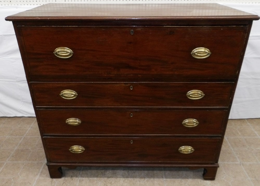 19th Century Mahogany Butler's Desk : 19th Century Mahogany Butler's Desk . 44" H 47 1/2" W 23" D ALL DESCRIPTIONS AND ANY CONDITION STATEMENT GIVEN BY LANGSTON AUCTION GALLERY ARE STRICTLY OPINIONS AND LANGSTON'S SHALL HAVE NO RESPONSIBI