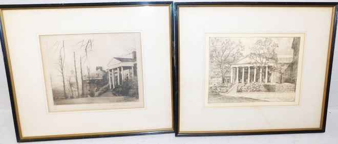 Two Framed Black & White Engravings