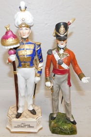 Two Hand Painted Porcelain French Soldier Figurines, (One As Is)