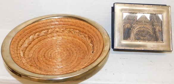 Silverplated Rim Basket & Silverplated Front Photo Album