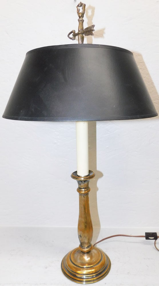 Antique Brass Candlestick Lamp Signed Forst (1 of 4)