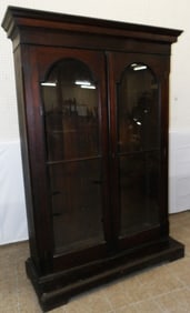 Antique Walnut Three Piece Glass Door Cabinet