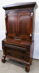 19th Century Burl Mahogany Secretary