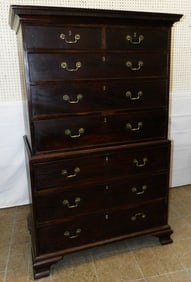 19th Century Two Piece Mahogany Chest on Chest