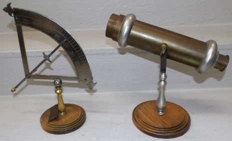 Decorative Brass & Aluminum Telescope & Decorative Sextant