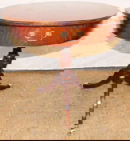 Mahogany Drum Table with One Drawer