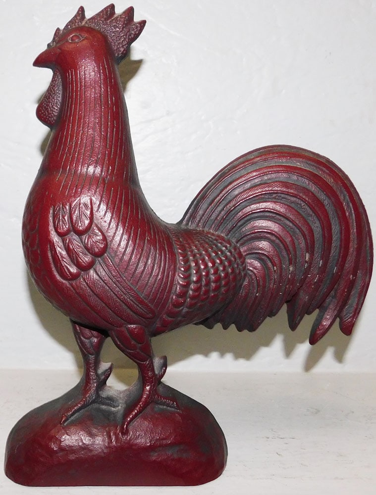 Painted Cast Iron Rooster Door Stop by Virginia Metalcrafters  (1 of 3)