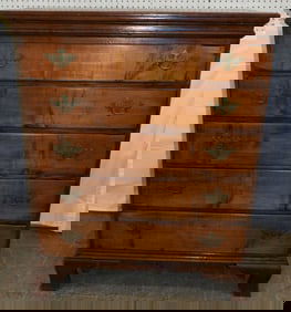 19th Century American Maple Five Drawer Chest