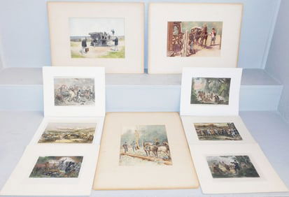 Lot of Unframed Hand Colored Engravings