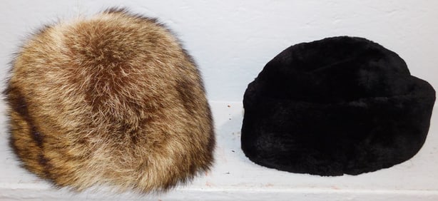 Two Vintage Fur Hats