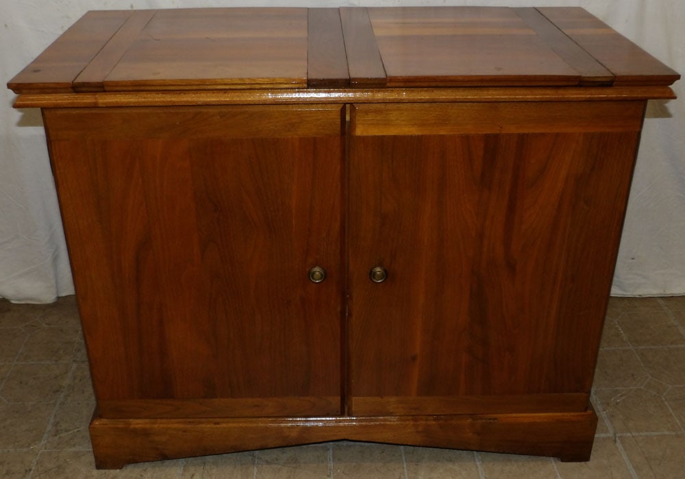 Walnut Bench Made Military Fold Over Top Bar Cabinet (1 of 14)