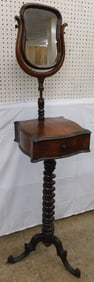 19th Century Mahogany Victorian Shaving Stand with Barley Twist Pedestal