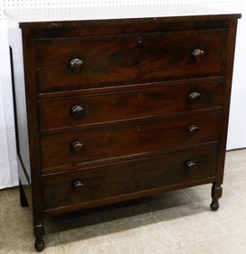 19th Century American Late Federal Mahogany Four Drawer Chest