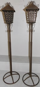 Pair of Metal Candleholders