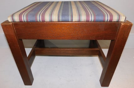 Mahogany Bench Made Upholstered Top Stool