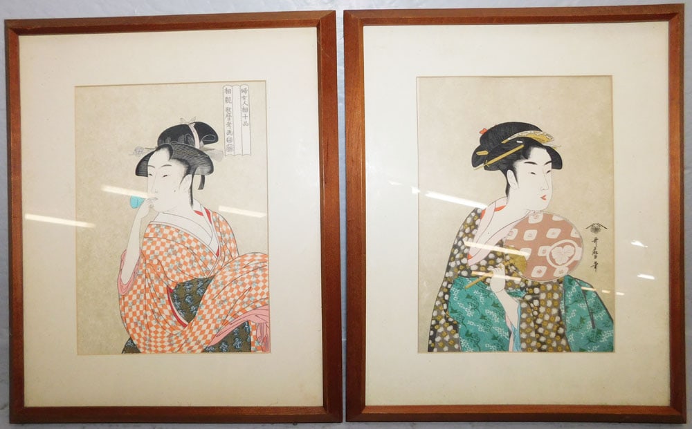 Two Framed Oriental Prints  (1 of 4)