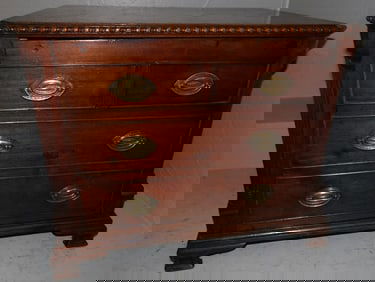 19th Century Walnut Lift Top Canterbury with Fluted Columns & Brass Carrying Handles