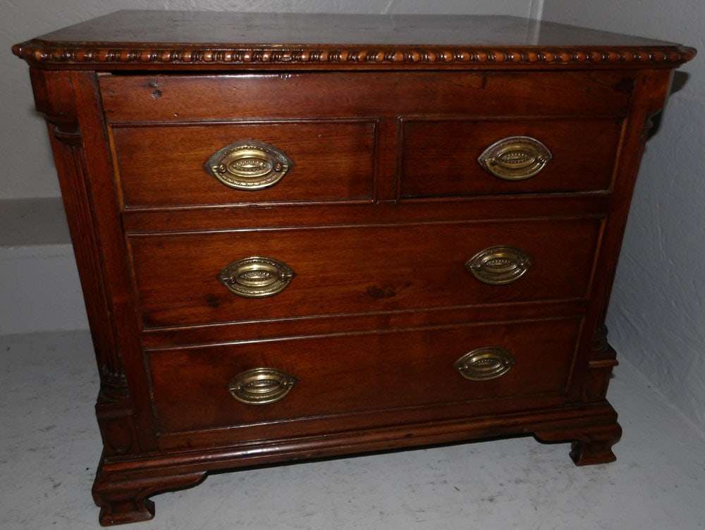 19th Century Walnut Lift Top Canterbury with Fluted Columns & Brass Carrying Handles: 19th Century Walnut Lift Top Canterbury with Fluted Columns & Brass Carrying Handles. 18 3/4" H 23" W 16 1/4" D ALL DESCRIPTIONS AND ANY CONDITION STATEMENT GIVEN BY LANGSTON AUCTION GALLERY ARE STRIC