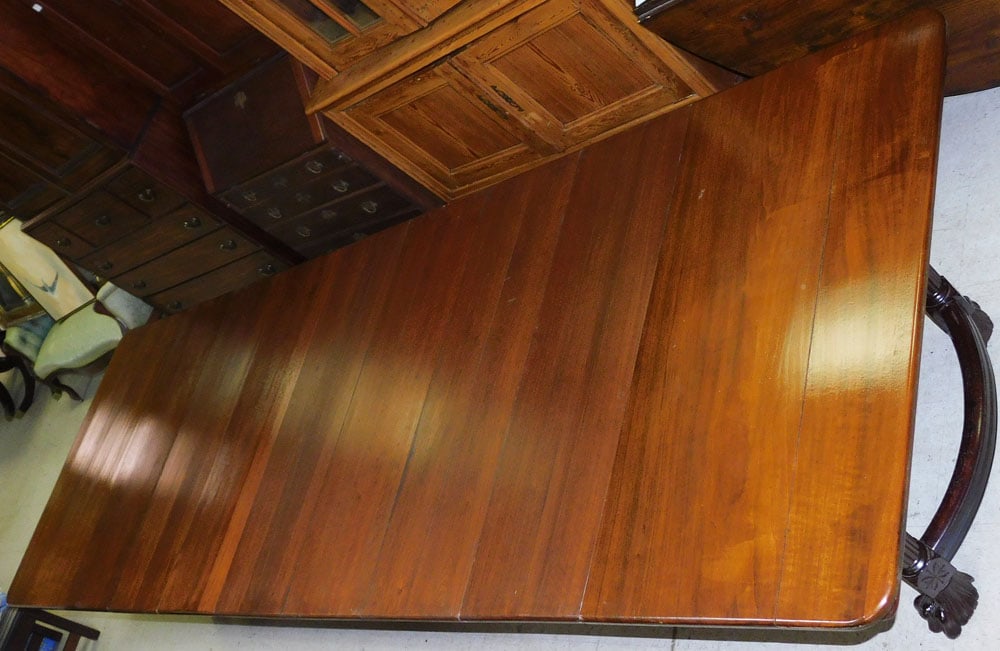 19th Century Walnut Dining Table with Hairy Paw Feet & Seven Leaves (1 of 11)