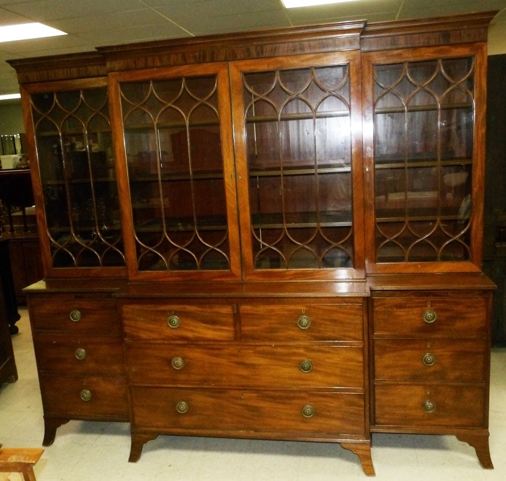 19th Century Nine Part Mahogany Breakfront with Glass Doors  (1 of 6)