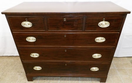 19th Century Mahogany Three Over Three Drawer Chest