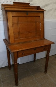 Antique Oak Two Piece Drop Front Secretary