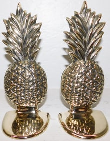 Pair of Cast Brass Pineapple Bookends