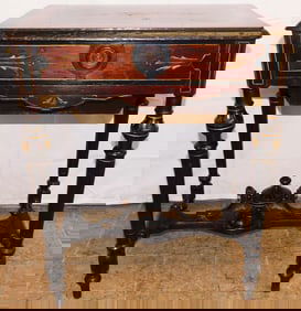 Antique Walnut Victorian Ebonized & Inlaid Sewing Stand