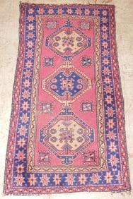 2' 3" x 4' 3" Antique Hand Made Oriental Rug