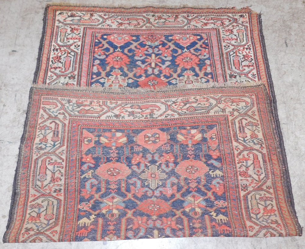 2' 3" x 4' 3" Antique Hand Made Oriental Rug: 2' 3" x 4' 3" Antique Hand Made Oriental Rug. ALL DESCRIPTIONS AND ANY CONDITION STATEMENT GIVEN BY LANGSTON AUCTION GALLERY ARE STRICTLY OPINIONS AND LANGSTON'S SHALL HAVE NO RESPONSIBILITY FOR ERROR