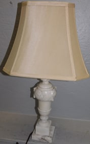 Mid Century Carved Italian Alabaster Lamp