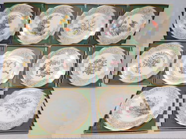 Lot of Ten Lenox Boehm Bird Motif Limited Edition Plates in Boxes