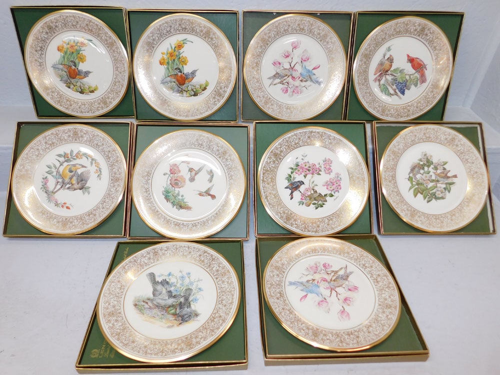 Lot of Ten Lenox Boehm Bird Motif Limited Edition Plates in Boxes (1 of 12)