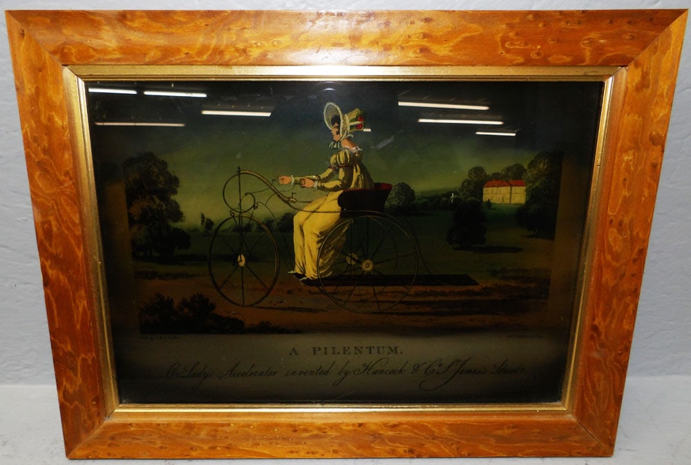 Maple Framed Reverse Painted Print on Glass Entitled: A Pilentum (1 of 4)