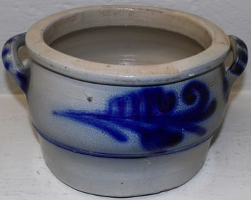 Blue Decorated Stoneware Crock