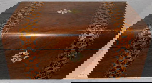 Antique Walnut Inlaid Lap Desk