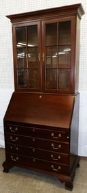 Two Piece Mahogany Slant Front Secretary by Jamestown Sterling