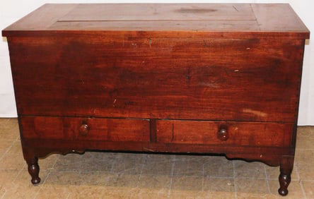 19th Century Dovetailed Walnut Sheraton Blanket Chest