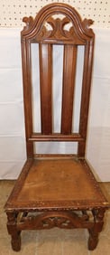 19th Century High Back Walnut Side Chair
