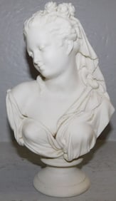Parian Porcelain Bust of Woman Marked J. & T.B.