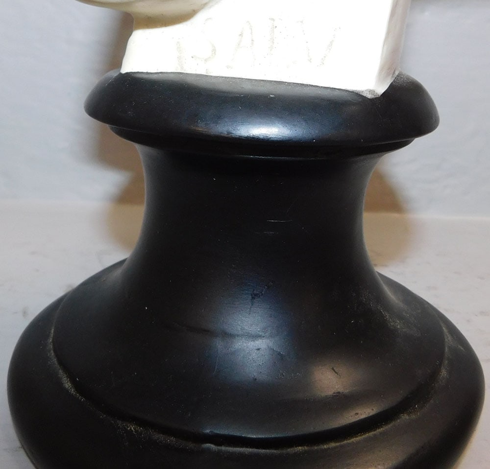 Resin Bust of Young Girl Marked Saly: Resin Bust of Young Girl Marked Saly. 17 1/2" H 8 1/2" W ALL DESCRIPTIONS AND ANY CONDITION STATEMENT GIVEN BY LANGSTON AUCTION GALLERY ARE STRICTLY OPINIONS AND LANGSTON'S SHALL HAVE NO RESPONSIBILIT