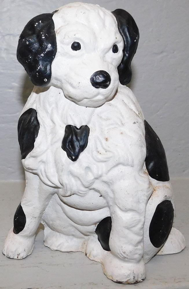 Painted Cast Iron Spaniel Door Stop (1 of 2)