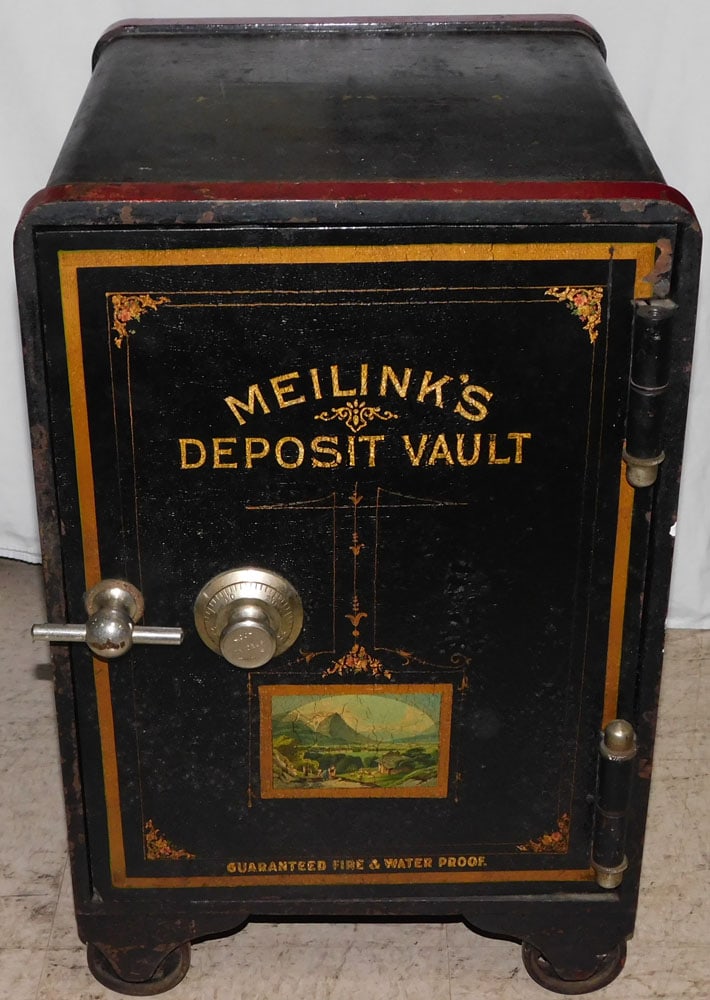 Antique Paint Decorated Melink’s Fire & Water Proof Safe, (Toledo, No Combination) (1 of 9)