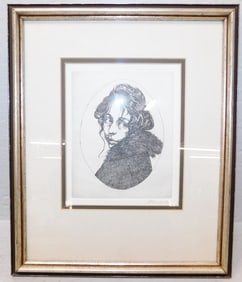 Framed & Matted Block Print Pencil Signed